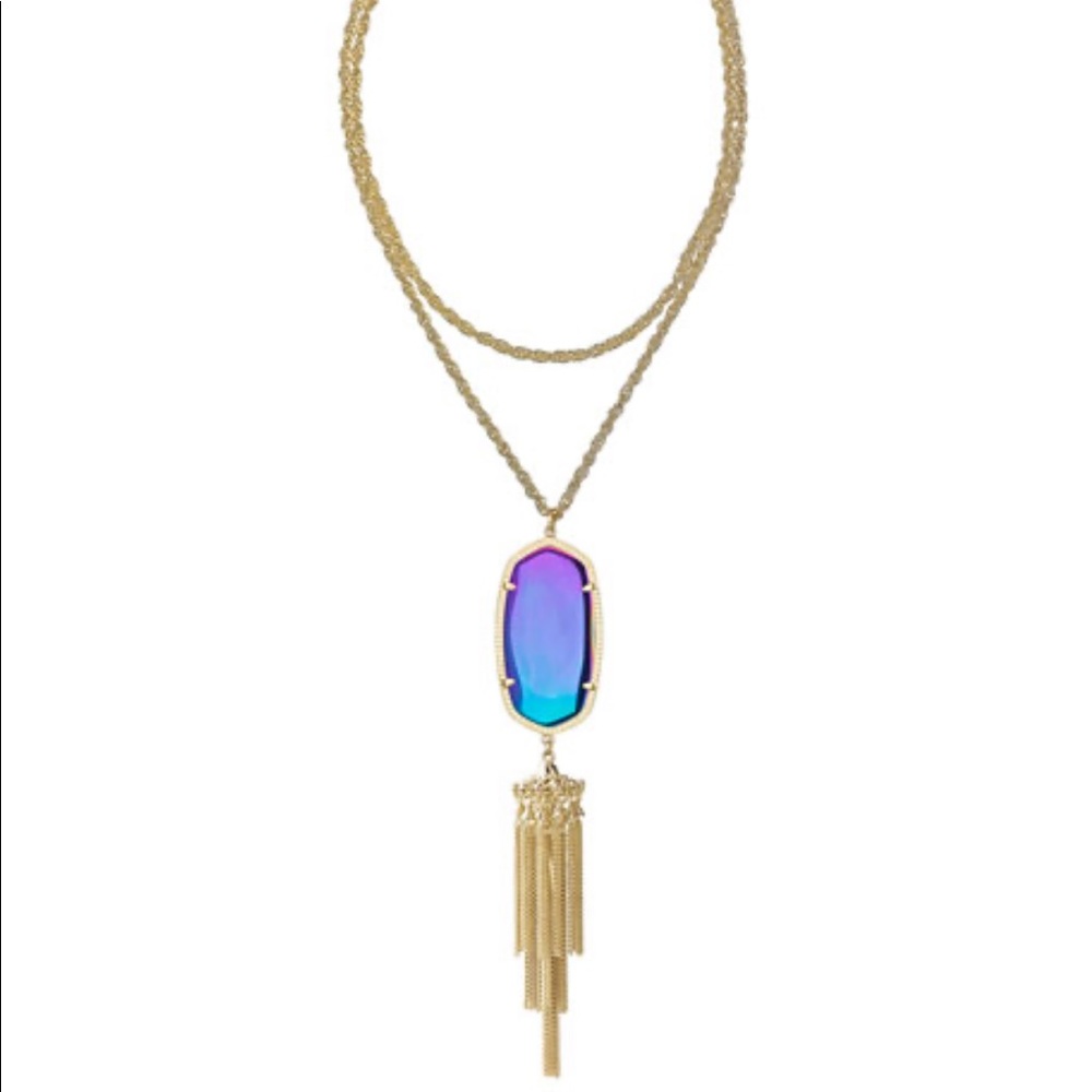 Kendra Scott Black Iridescent Ryane Necklace